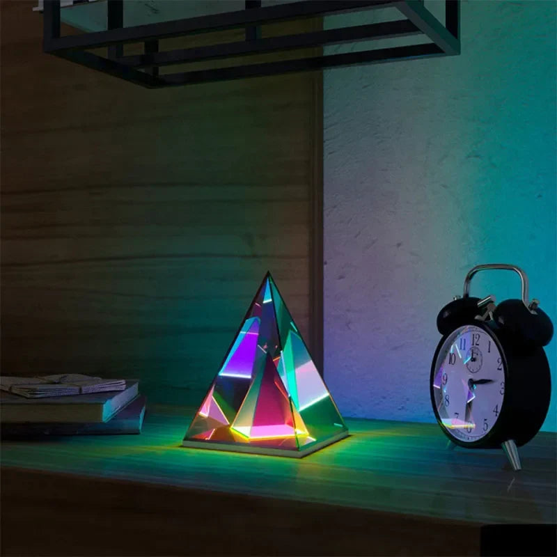 LED Night Light USB Dimmable Pyramid Lamp Ambient Bedroom Decor Fall 2025 Mood Lighting Gift