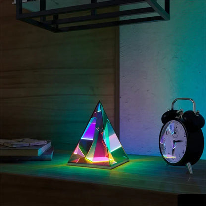 LED Night Light USB Dimmable Pyramid Lamp Ambient Bedroom Decor Fall 2025 Mood Lighting Gift