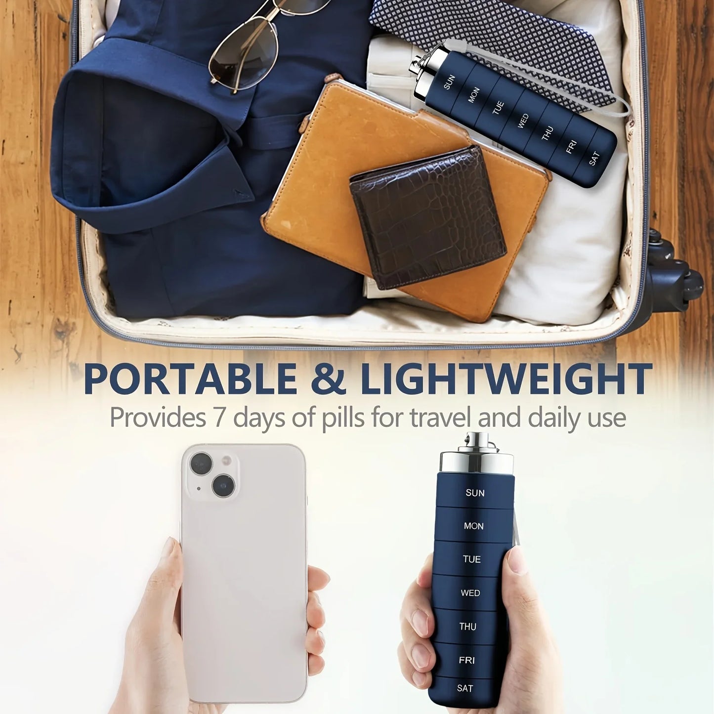 Pill Organizer Metal Travel Pill Box Set – Waterproof, Stackable, Summer Travel 2026