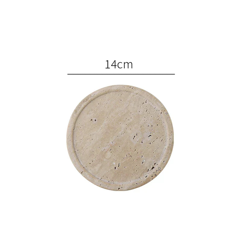 Vanity Tray Travertine Stone Minimalist Marble Style Tray Beige Organizer Fall 2025 Coffee Table Decor Gift