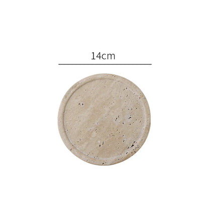 Vanity Tray Travertine Stone Minimalist Marble Style Tray Beige Organizer Fall 2025 Coffee Table Decor Gift