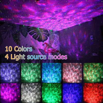 Colorful Starry Galaxy Projector Night Light Child Bluetooth Music Lamp Gift