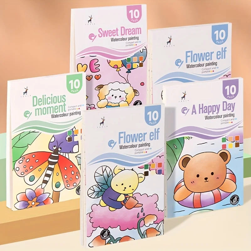 Watercolor Painting Book With Pen Self Contained Water Colors Art Kit For Kids Back To School 2025 Gift