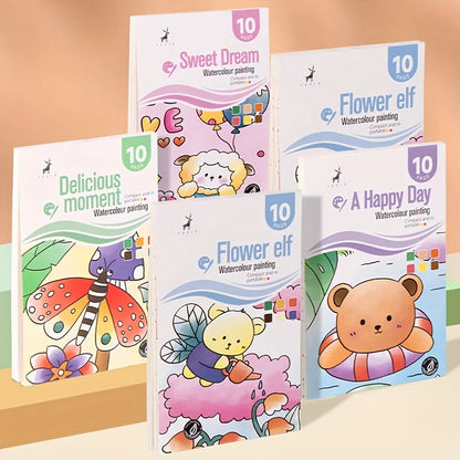 Watercolor Painting Book With Pen Self Contained Water Colors Art Kit For Kids Back To School 2025 Gift