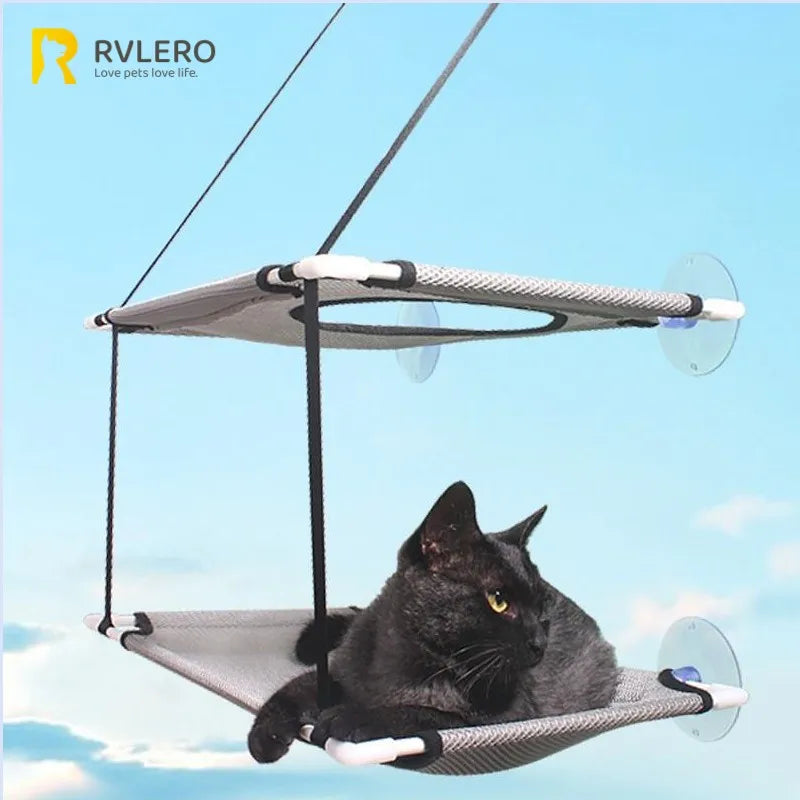 Cat Hammock Window Bed Double Decker Suction Cup Mount Sunny Seat Fall 2025 Wall Mounted Cozy Napping Spot