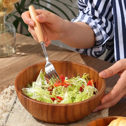 Acacia Wooden Bowl Japanese Style Salad Bowl Ramadan