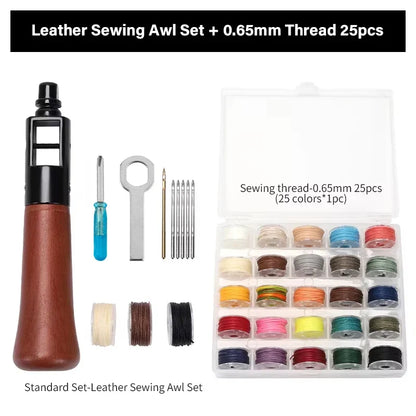 Leather Sewing Kit – Premium Hand Stitching Awl Tools Set for DIY Leather Craft and Canvas Repair, Fall 2026 Gift