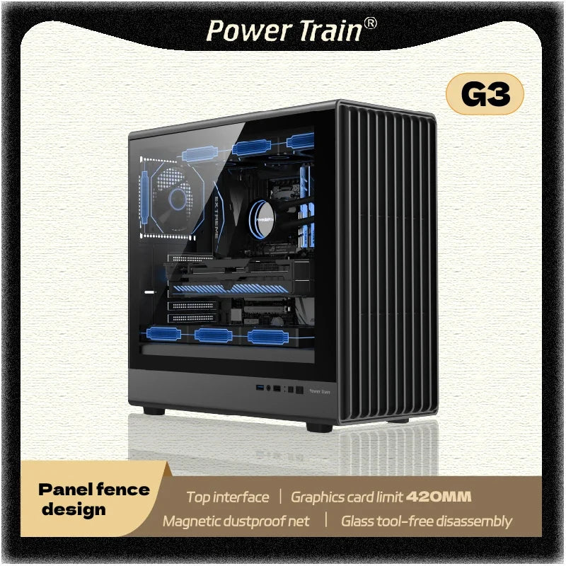 PC Case Glass Side ATX M ATX ITX Support 360mm Radiator
