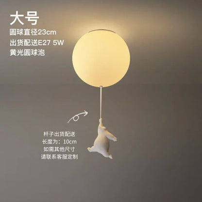 LED Ceiling Light Warm Cartoon Bear Design Kids Bedroom Ceiling Lamp Fall 2025 Cozy Nightlight Decor