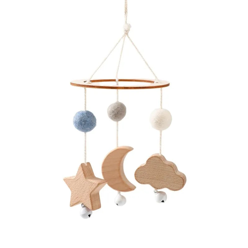 Baby Mobile Wooden Crib Hanging Toy Newborn Nursery Fall 2025 Soothing Music Developmental Gift