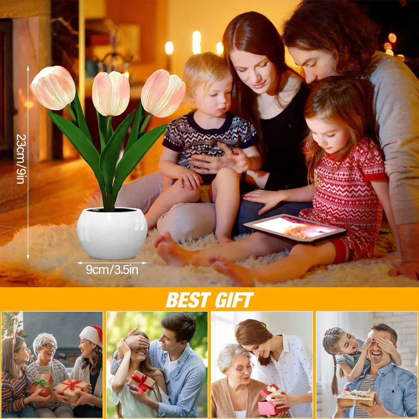 LED Night Light Tulip Table Lamp Romantic Ambient Flower Light Fall 2025 Home Decor Gift