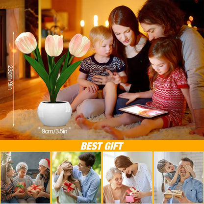 LED Night Light Tulip Table Lamp Romantic Ambient Flower Light Fall 2025 Home Decor Gift