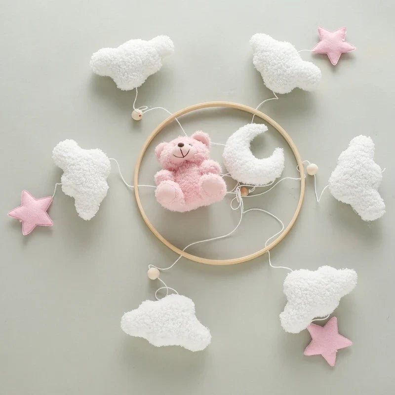 Baby Crib Mobile Wooden Nursery Newborn Sensory Toys