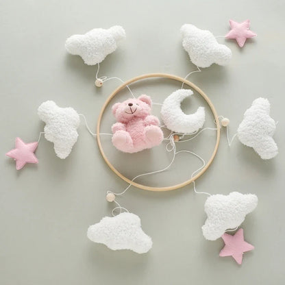 Baby Crib Mobile Wooden Nursery Newborn Sensory Toys