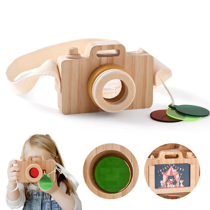 Wooden Montessori Camera Toy for Babies, BPA-Free, Safe Outdoor Gift for Toddlers, Encourages Creative Play and Skill Development