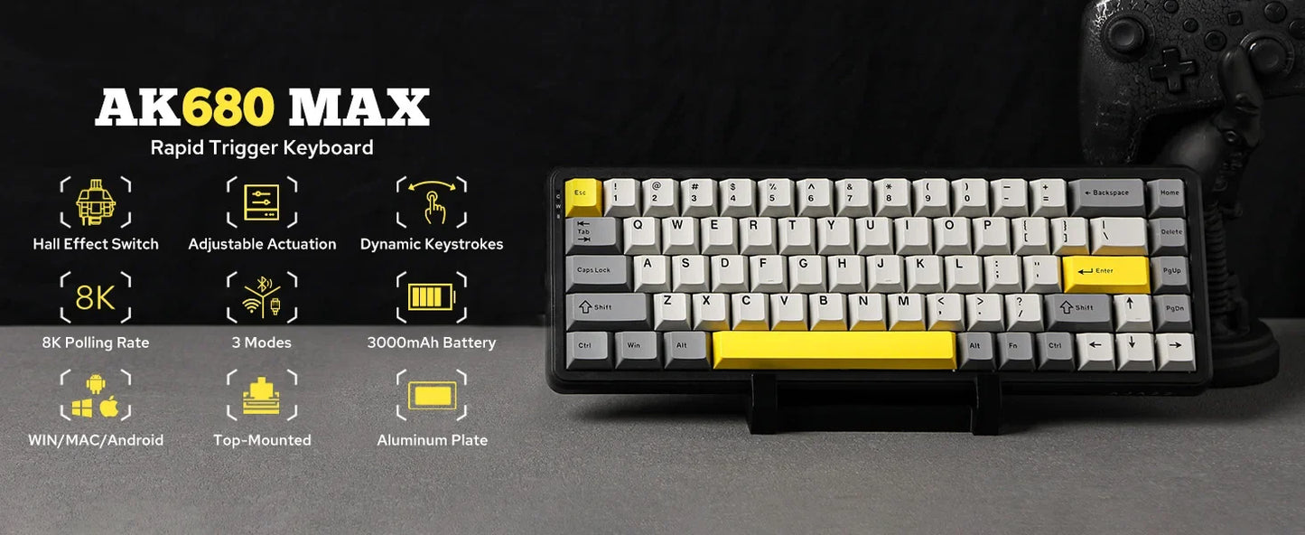 Mechanical Keyboard 68Key Wireless Bluetooth RGB Hall Effect