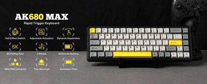 Mechanical Keyboard 68Key Wireless Bluetooth RGB Hall Effect