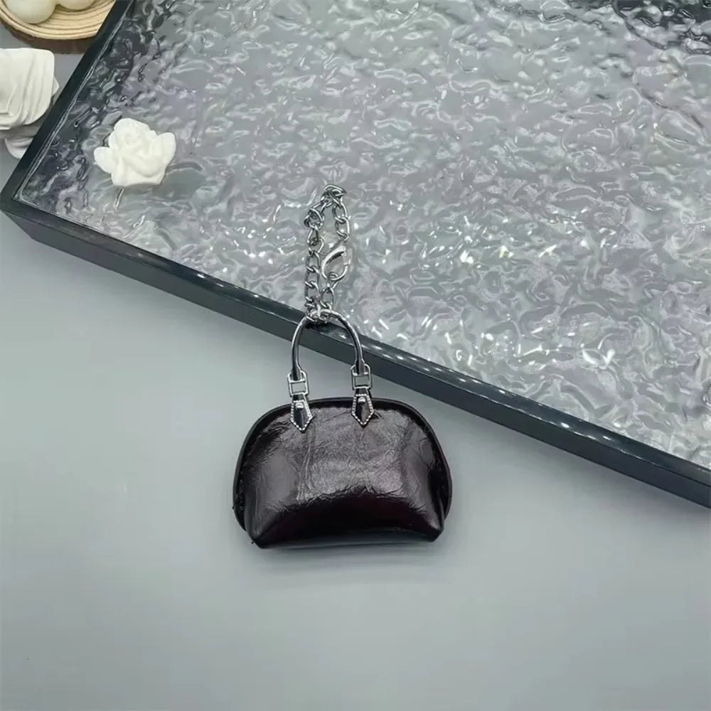 1+1 Free Birkin Inspired Mini Hand Bag - Small Shell Coin Bag Charm Keychain