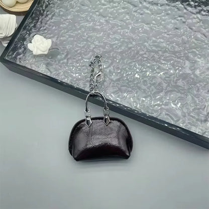 1+1 Free Birkin Inspired Mini Hand Bag - Small Shell Coin Bag Charm Keychain