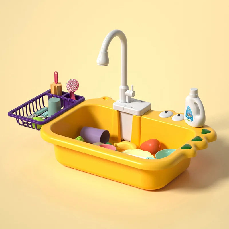 Variant image for Electric Dishwasher Toy Set for Kids, Interactive Pretend Play Kitchen Sink with Sound, Multi-Color, Educational Role Play-3