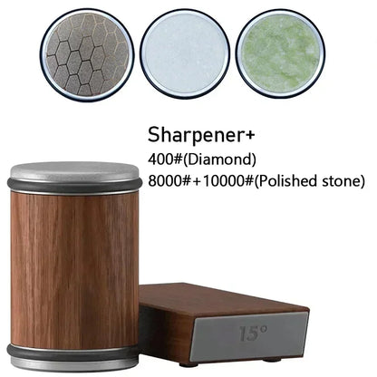 Rolling Diamond Knife Sharpener Kit with Magnetic Holder – 15° & 20° Angle Roller Kitchen Tool 2026