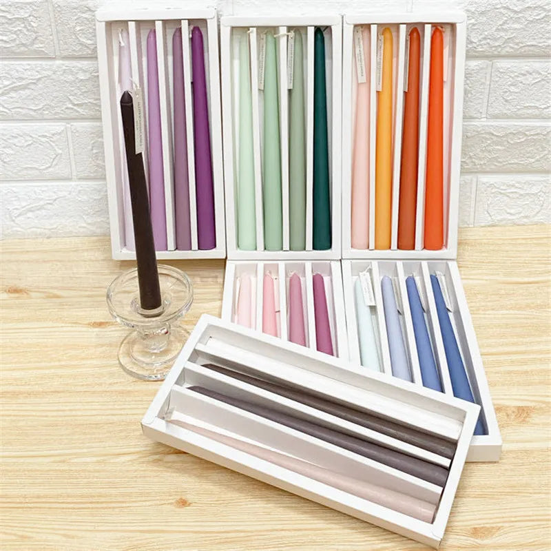 Taper Candles 4 Pack Slender Scented Smokeless Long Branch Wedding Table Decor Fall 2025 DIY Centerpieces