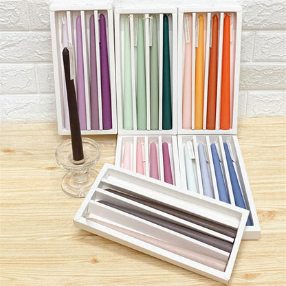 Taper Candles 4 Pack Slender Scented Smokeless Long Branch Wedding Table Decor Fall 2025 DIY Centerpieces