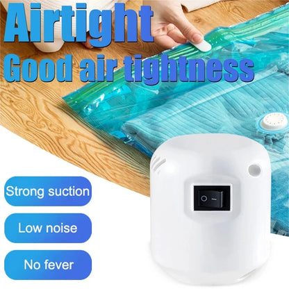 Electric Air Pump Mini Vacuum Sealer Machine for Clothes Storage Bags and Food Organizer