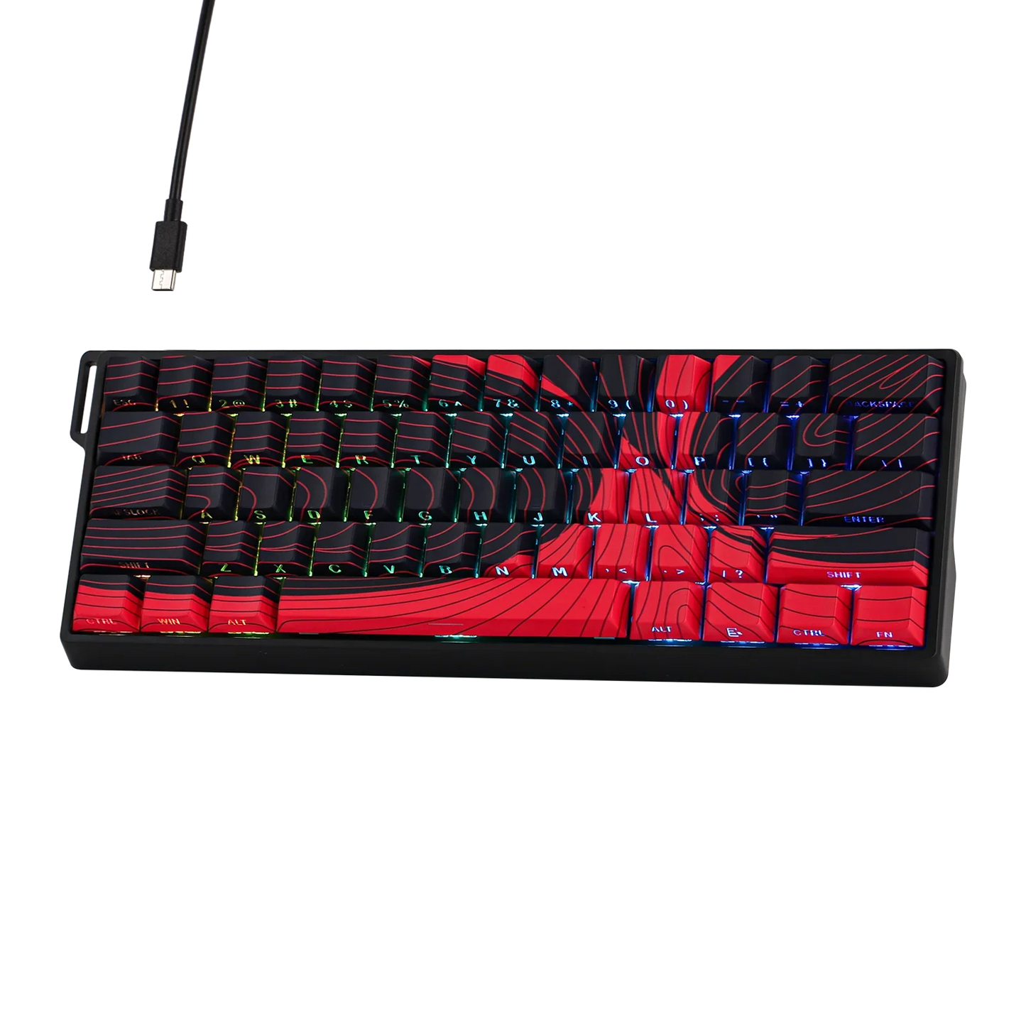 Mechanical 60 Percent Hot Swap Keyboard Aluminum RGB Hall