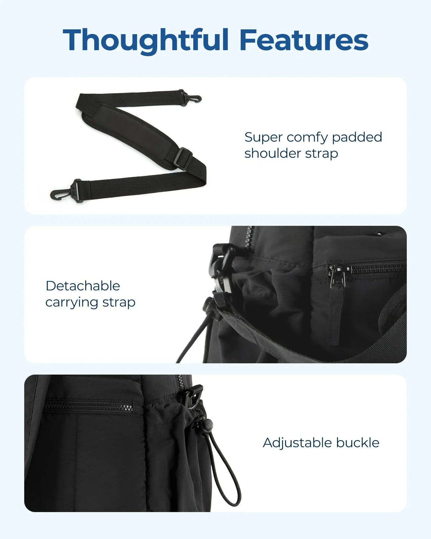 Travel Duffel Bag with Shoulder Strap, Large Capacity Gym & Diaper Bag