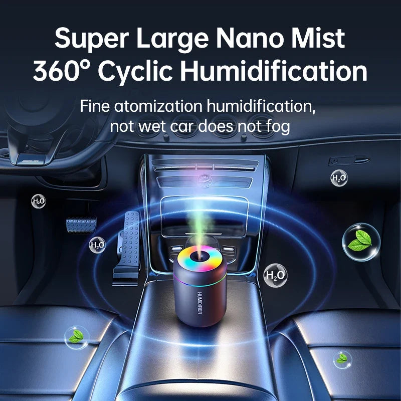 180ML Mini USB Aroma Diffuser - Electric Humidifier for Home, Car & Bedroom, Essential Oil Purifier with Mist Lights