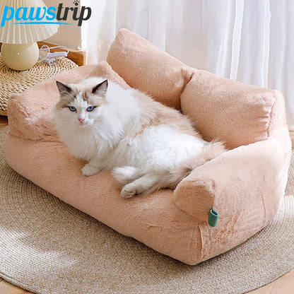 Cat Bed Sofa Style Plush Pet Nest Winter 2025 Cozy Warm Lounger, Safe Snuggle Spot For Small Pets