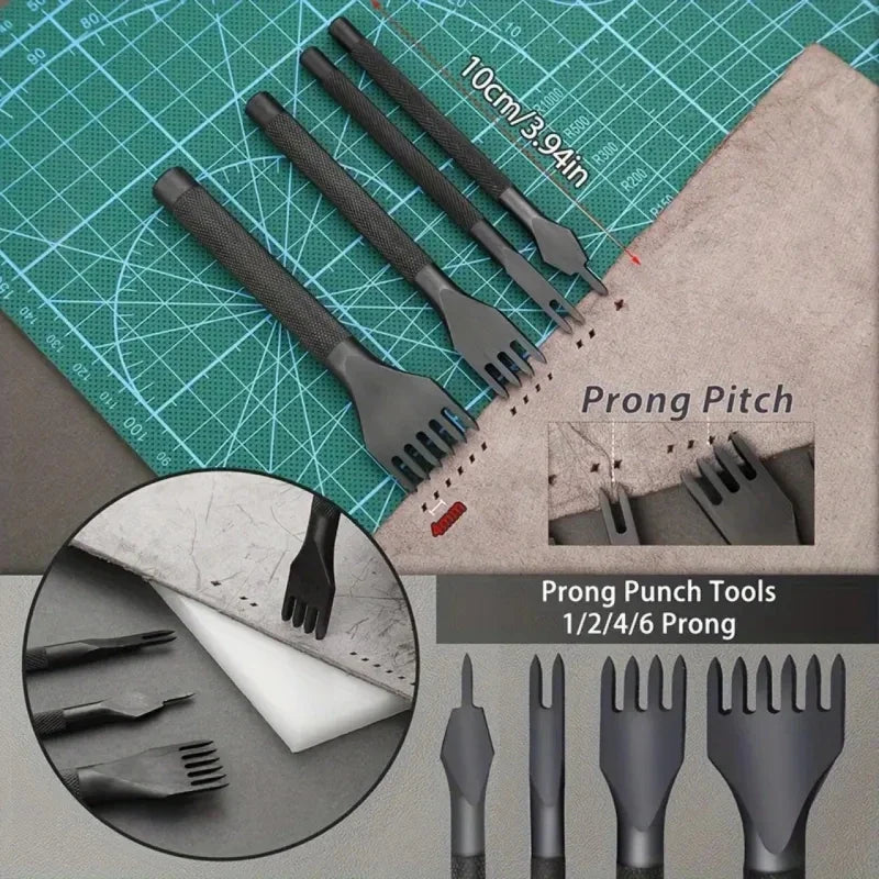 Leather Sewing Kit All In One Leather Craft Tool Set With Awl Needles And Thread DIY Gift Idea