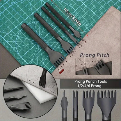 Leather Sewing Kit All In One Leather Craft Tool Set With Awl Needles And Thread DIY Gift Idea