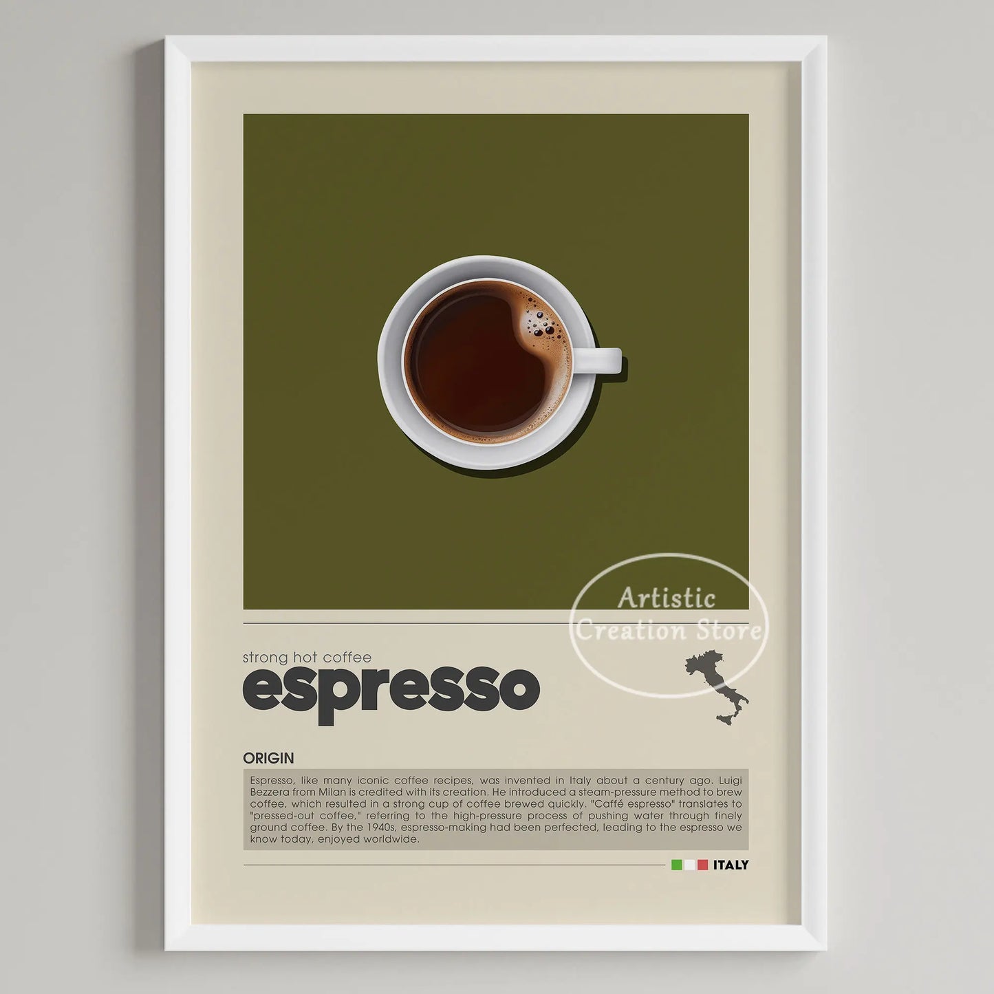 Coffee Wall Art Six Panel Minimalist Kitchen Cafe Decor
