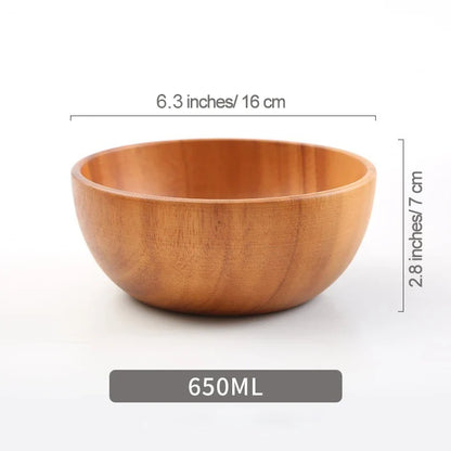 Acacia Wooden Bowl Japanese Style Salad Bowl Ramadan