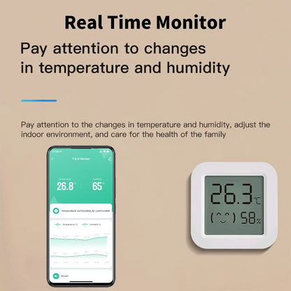 Tuya ZigBee Temperature Humidity Sensor with LCD Screen for Smart Home - Works with Alexa, Google Home, Smart Life App