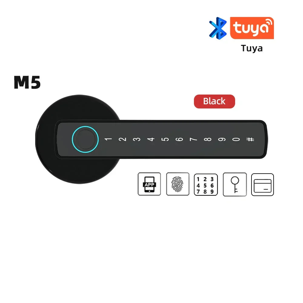 Smart Door Lock Fingerprint Bluetooth Tuya Digital Electronic Lock Smart Home 2025 Keyless Multi Access