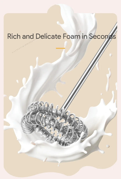 USB Rechargeable Electric Milk Frother 3-Speed – Handheld Foam Maker Egg Beater Coffee Drink Wand 2026