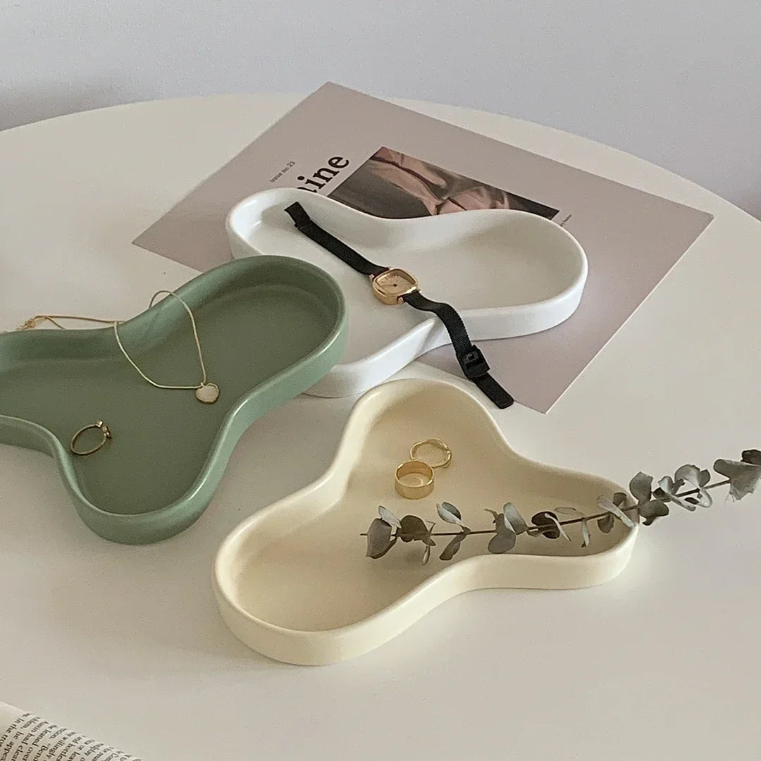 Ceramic Cloud Plate Minimalist Decorative Tray Fall 2025 Home Decor Multipurpose Jewelry And Snack Dish