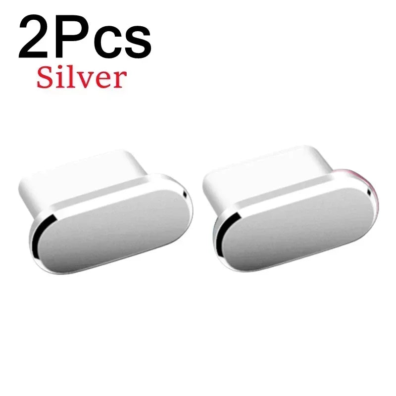 Metal Type-C Charging Port Dust Plugs - 2Pcs iPhone Accessories, Dust & Liquid Protection