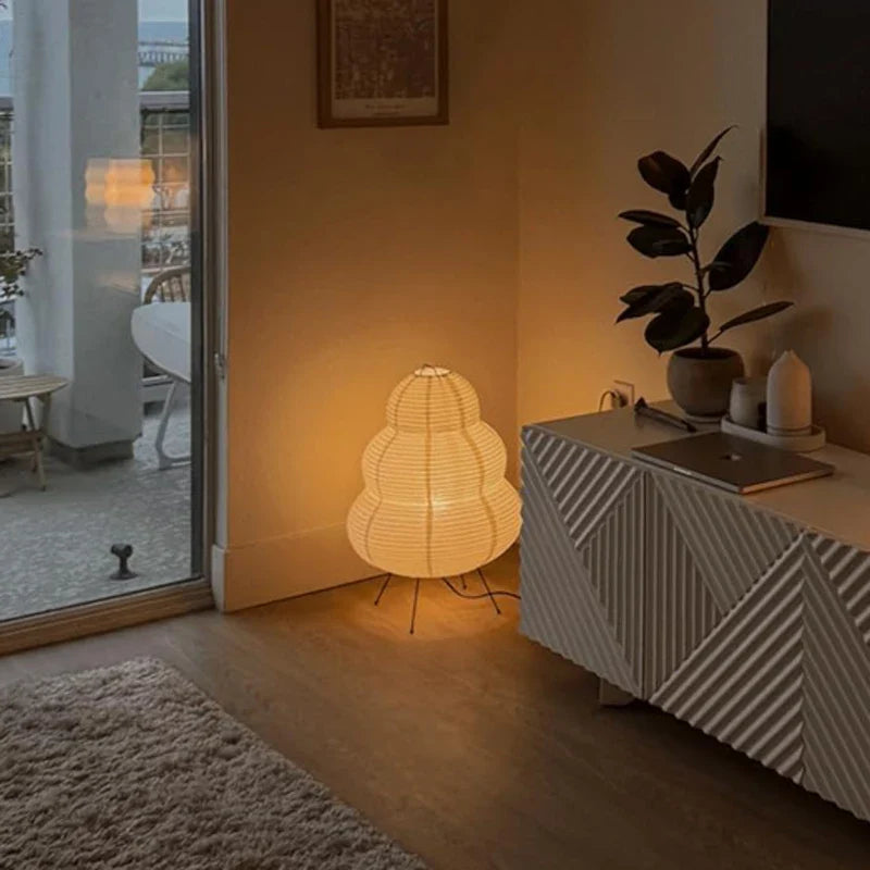 LED Rice Paper Lamp Tricolor Dimming Japanese Style