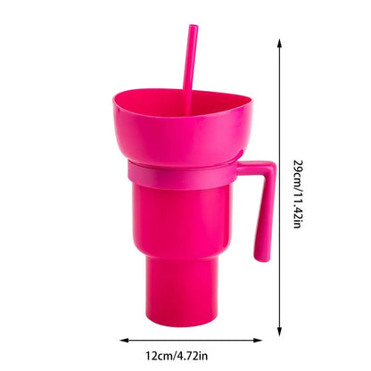 Snack Cup 2 In 1 Snack Bowl Tumbler Splash Proof Leakproof Popcorn Stadium Cup Movie Night Fall 2025