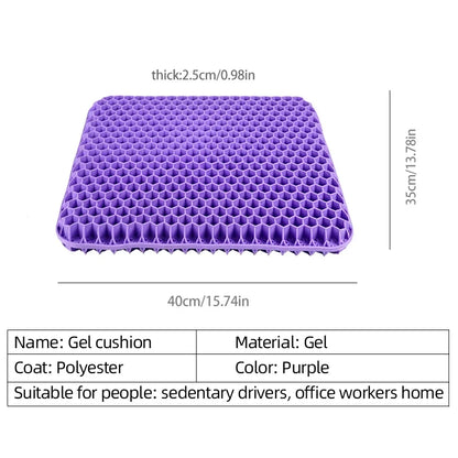 Gel Seat Cushion Breathable Honeycomb Design for Office Chair Car Seat Summer 2026 Back Tailbone Pain Relief