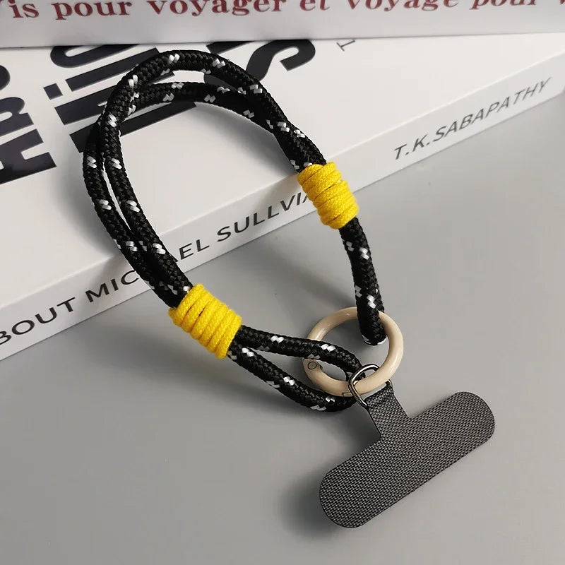 Universal Mobile Phone Lanyard with Anti-Loss Wrist Strap & Accessories - Stylish Two-Strand Design