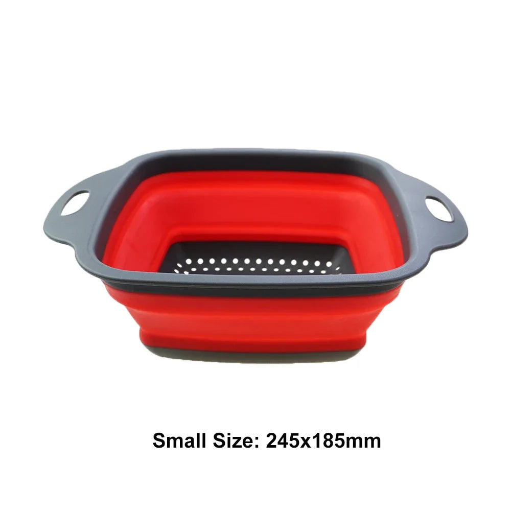 Silicone Folding Drain Basket 2-In-1 Collapsible Colander For Fruits And Vegetables Space-Saving Kitchen Tool Fall 2026