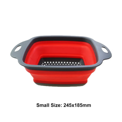Silicone Folding Drain Basket 2-In-1 Collapsible Colander For Fruits And Vegetables Space-Saving Kitchen Tool Fall 2026