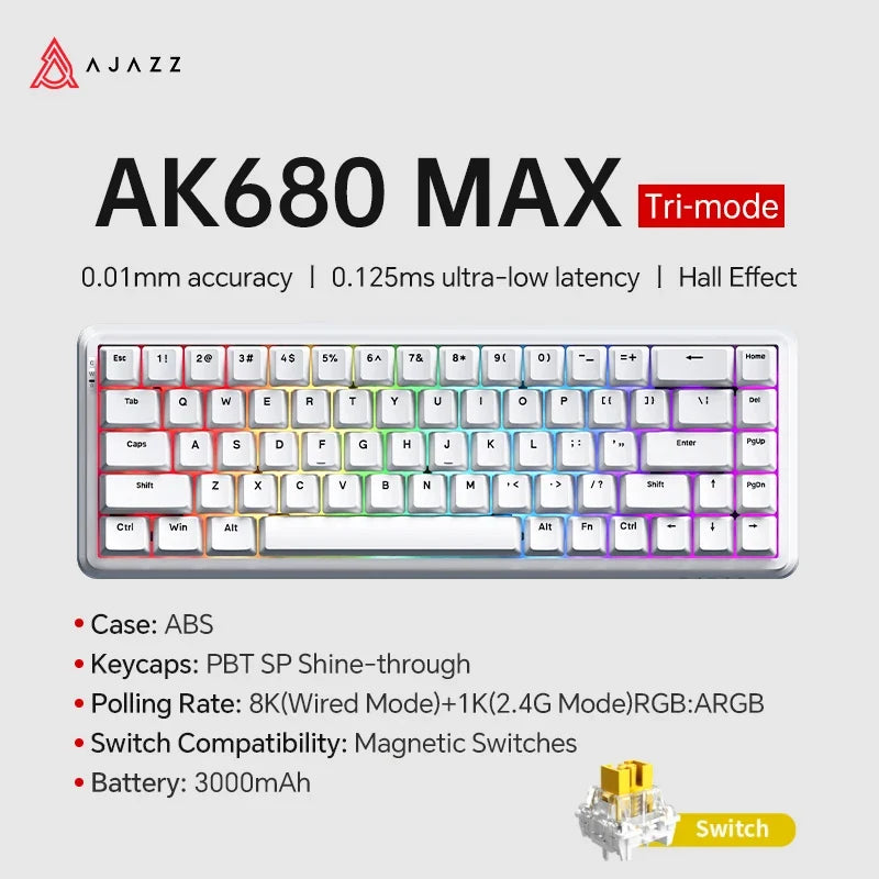 Mechanical Keyboard Sixty Mini Wireless ARGB Magnetic Hall