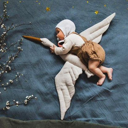 Plush Swan Wall Hanging Mobile Soothing Pillow Nursery Decor Fall 2025 Boho Kids Room Calming Accent