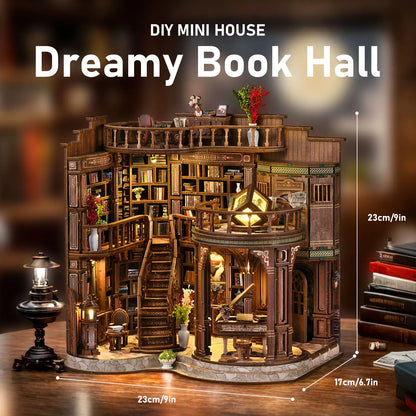 Miniature Dollhouse DIY Wooden Book House Kit Cozy Fall 2025 Room Decor, Handmade Architectural Model Gift